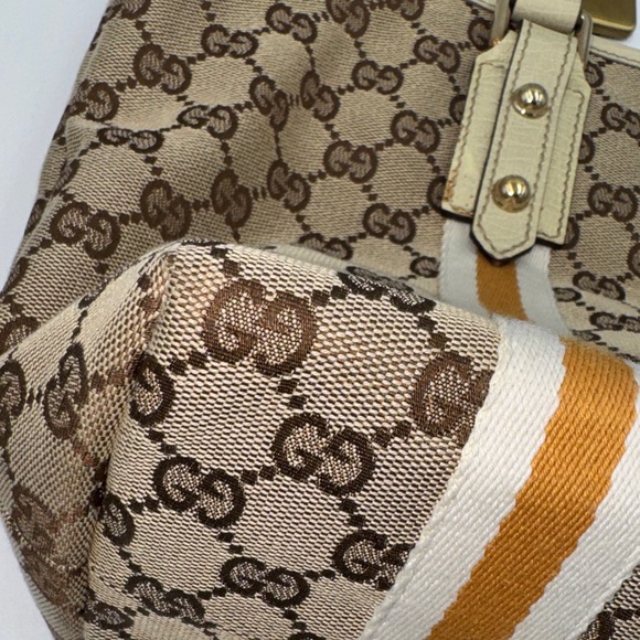 Gucci Brown and Cream Sherry Line Monogram Tote with Original Charms - Picture 17 of 17